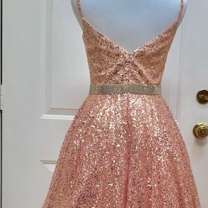 La Femme Size 4 Apricot Formal Mini Dress